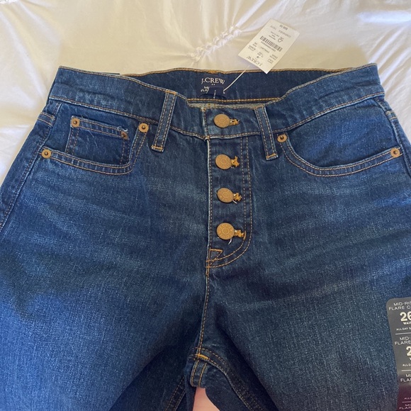 J. Crew mid rise, flare, crop button, fly jeans. Never worn but no tags - Picture 5 of 9